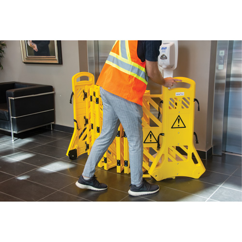 Portable Mobile Barrier, 40" H x 13' L, Yellow Kelford