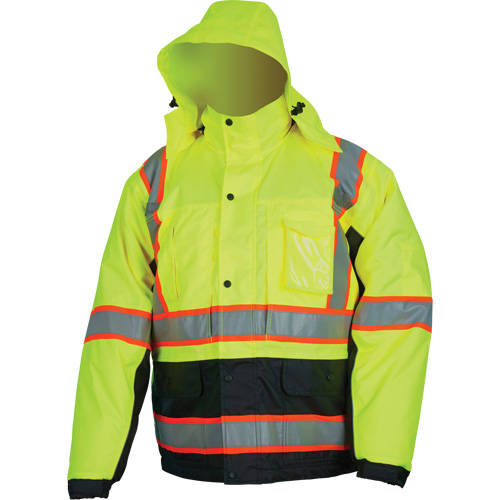 Veste isol&eacute;e haute visibilit&eacute;, Polyester/Polyur&eacute;thane, Jaune lime haute visibilit&eacute;, Petit Kelford