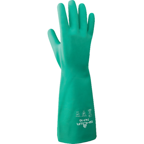 Chemical Resistant Gloves 747 Series, Size Large/9, 18" L, Nitrile, 22.04-mil Kelford