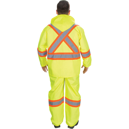 RZ1000 Rain Suit, Polyester, Medium, High Visibility Lime-Yellow Kelford