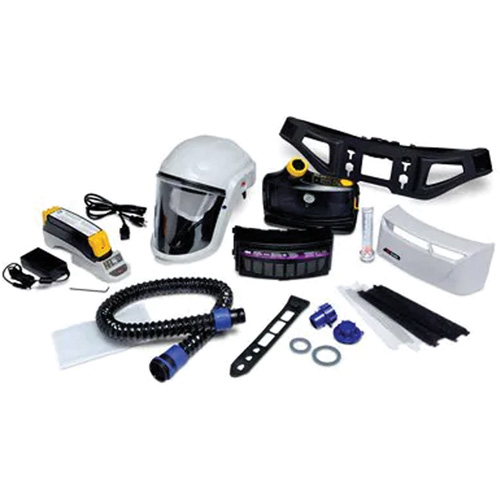 Trousse d'ensemble respirateur d'&eacute;puration d'air propuls&eacute; pour peintre Versaflo, Capuchon & visi&egrave;re, Pile Lithium-ion Kelford