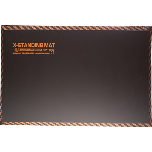 Tapis anti-fatigue pour travail debout, Lisse, 16" x 28" x 1", Noir, Caoutchouc Kelford