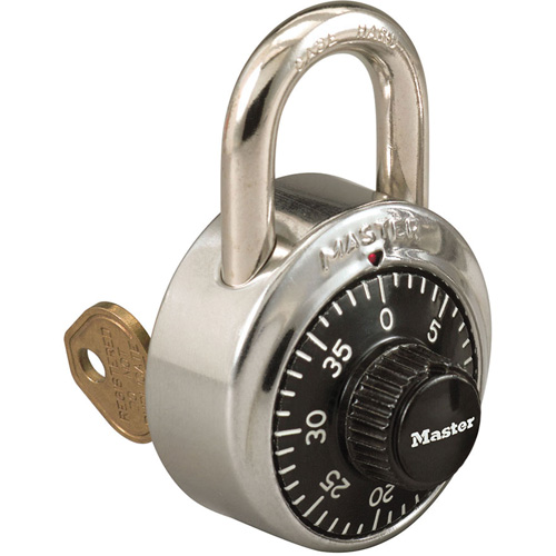 1525 Series Padlock with Key Control Feature, Combination, Stainless Steel, 1-7/8" Width Kelford