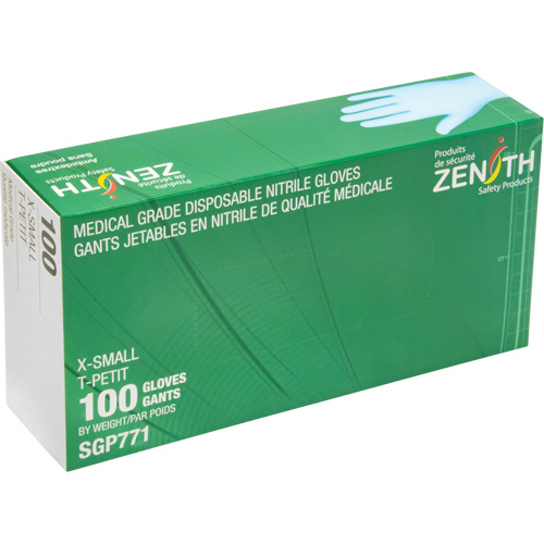 Puncture-Resistant Medical-Grade Disposable Gloves, X-Small, Nitrile, 4.5-mil, Powder-Free, Blue, Class 2 Kelford