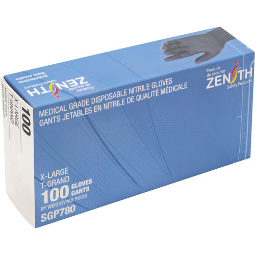Puncture-Resistant Medical-Grade Disposable Gloves, X-Large, Nitrile, 5-mil, Powder-Free, Black, Class 2 Kelford