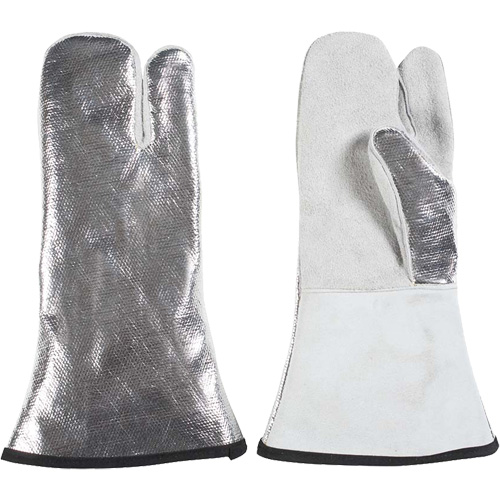 Mitaine &agrave; 3 doigts r&eacute;sistant &agrave; la chaleur, Aluminis&eacute;/Kevlar/Cuir, Taille unique, Prot&egrave;ge jusqu'&agrave; 650°F (343°C) Kelford
