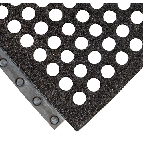 24/Seven&reg; Locksafe&reg; Anti-Fatigue Mat, Honeycomb, 3' x 3' x 5/8", Black, Natural Rubber Kelford