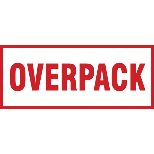 &eacute;tiquette de manutention Overpack, 6" lo x 2-1/2" la, Rouge/blanc Kelford