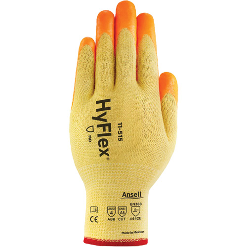 HyFlex&reg; High Visibility Cut-Resistant Gloves, Size 6, 13 Gauge, Foam Nitrile Coated, Stainless Steel/Kevlar&reg;/Spandex Shell, ASTM ANSI Level A5/EN 388 Level E Kelford