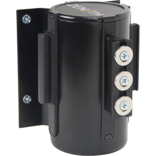 Barri&egrave;re &agrave; fixation murale avec ruban magn&eacute;tique, Acier, Fixation par vis, 12', Ruban Jaune Kelford