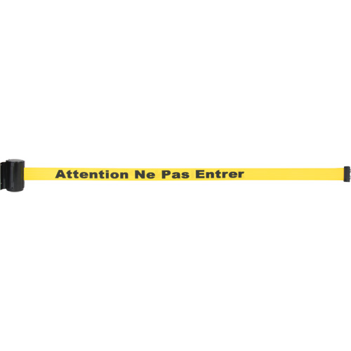 Wall Mount Barrier with Magnetic Tape, Steel, Screw Mount, 7', Yellow Tape Kelford