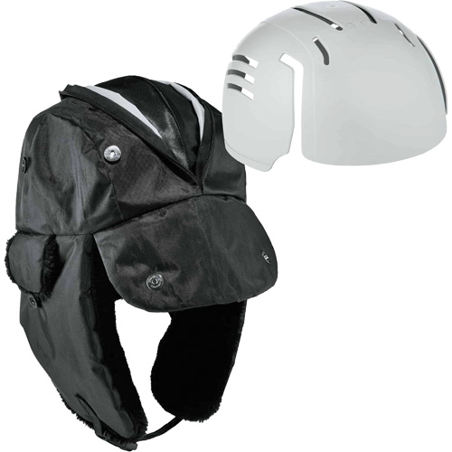 Chapeau de trappeur avec fermeture &agrave; glissi&egrave;re et casque antichoc &agrave; ins&eacute;rer N-Ferno, Doublure en Polyur&eacute;thane/Satin, Moyen/Petit, Noir Kelford