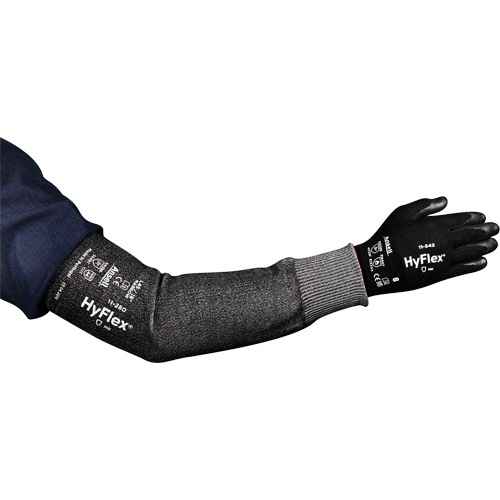 HyFlex&reg; 11-280 Series Narrow Cut Resistant Sleeve, Intercept, 12", ASTM ANSI Level A4, Grey Kelford