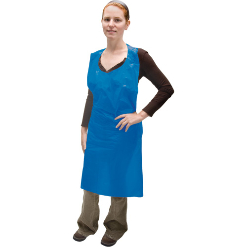 Polyethylene Apron, Polyethylene, Blue, 35" W x 46" L Kelford