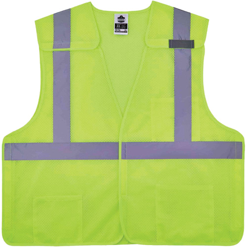 GloWear 8217BA Breakaway Mesh Safety Vest, High Visibility Lime-Yellow, Medium/Small, Polyester Kelford