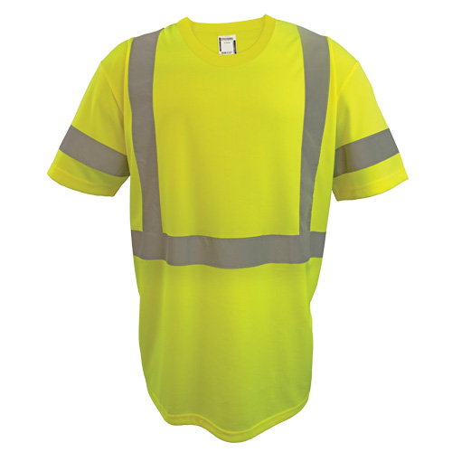 Chemise de s&eacute;curit&eacute; &agrave; manches courtes, Polyester, 2T-Grand, Jaune lime haute visibilit&eacute; Kelford
