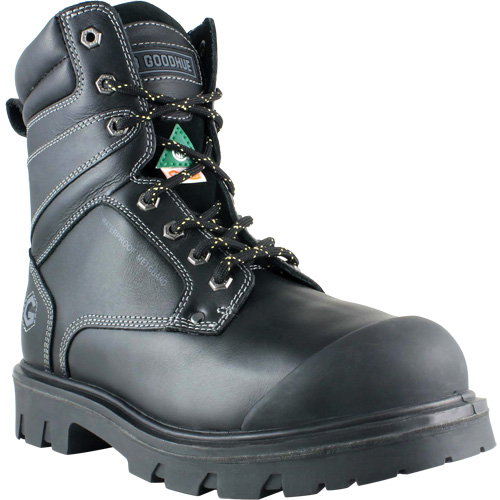 Boomerang Work Boots, Leather, Steel Toe, Size 7, Impermeable Kelford