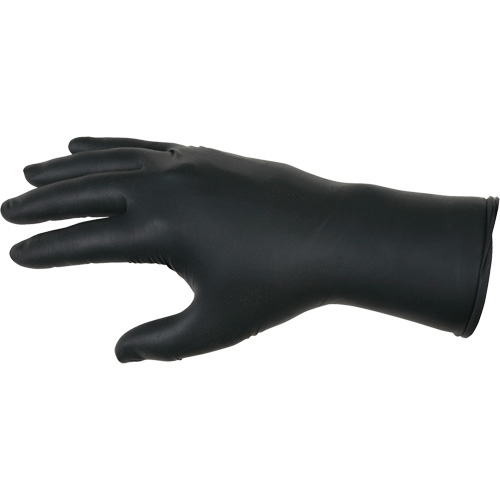 Gants jetables NitriShield Stealth Extra, Grand, Nitrile, 6 mils, Sans poudre, Noir Kelford