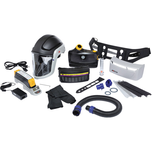 Trousse de respirateur d&eacute;puration dair propuls&eacute; pour lindustrie lourde Versaflo, Capuchon & visi&egrave;re, Pile Lithium-ion Kelford