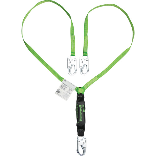 Miller&reg; HP Shock-Absorbing Lanyard, 6', Locking Snap Hook Center, Locking Snap Hook Leg Ends, Polyester Kelford