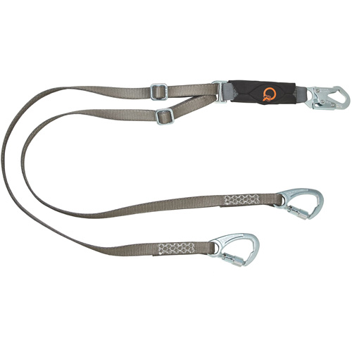 V-Series Tie-Back Lanyard, 6', Carabiner Center, Snap Hook Leg Ends, Nylon Kelford