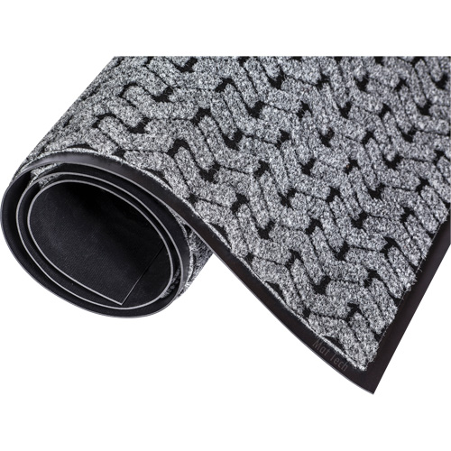 Tire-Track Performance Entrance Mats, Wiper/Scraper, 4' x 8' x 3/8", Grey Kelford