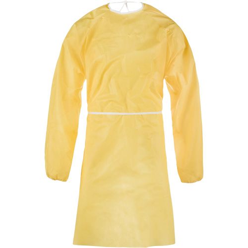 ChemMax&reg; 1 Gown, One Size, Yellow, Polyethylene/Polypropylene Kelford