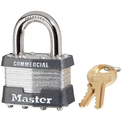 Cadenas lamin&eacute;, Argent, Cl&eacute;s identiques, Acier lamin&eacute;, Largeur de 1-3/4" Kelford