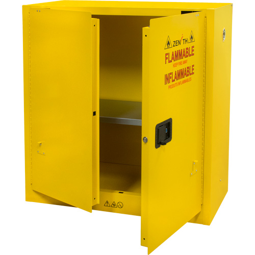 Flammable Storage Cabinet, 30 gal., 2 Door, 43" W x 44" H x 18" D Kelford