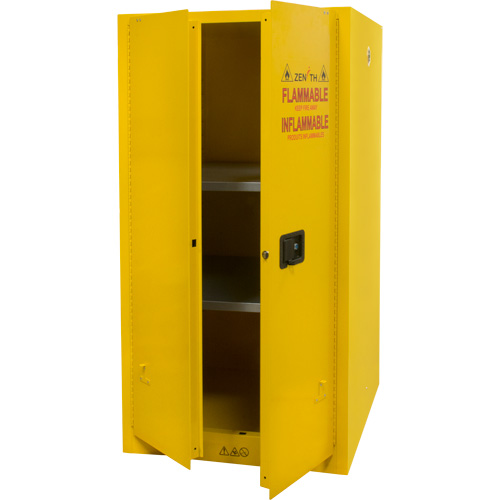 Flammable Storage Cabinet, 60 gal., 2 Door, 34" W x 65" H x 34" D Kelford