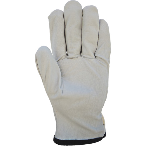 Cotton-Backed Drivers Gloves, Large, Grain Goatskin Palm Kelford