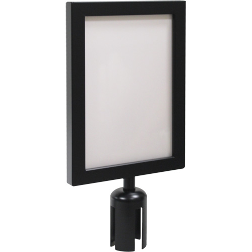 Cadre d'enseigne pour poteau de barri&egrave;re pour le contr&ocirc;le des foules, Noir Kelford