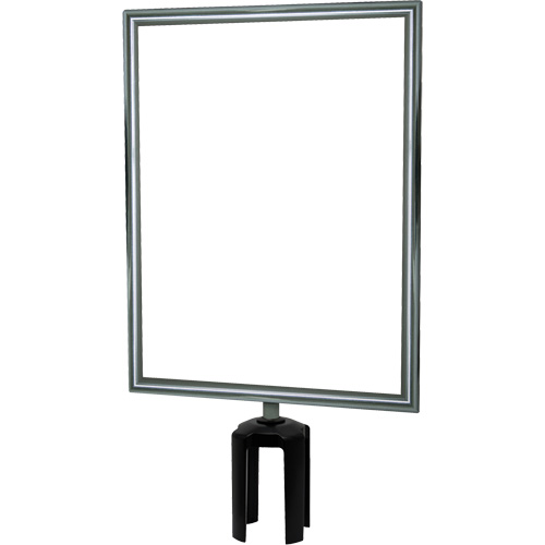 Heavy-Duty Vertical Sign Holder with Tensabarrier&reg; Post Adapter, Polished Chrome Kelford