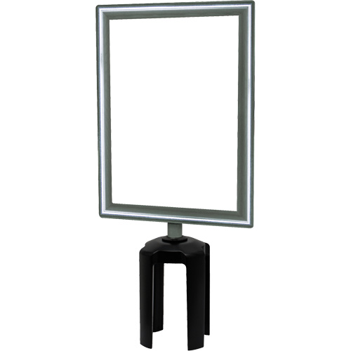 Heavy-Duty Vertical Sign Holder with Tensabarrier&reg; Post Adapter, Polished Chrome Kelford