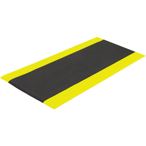 Airsoft Anti-Fatigue Mat, Pebbled, 3' x 5' x 3/8", Black/Yellow, PVC Sponge Kelford