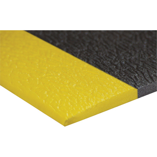 Airsoft Anti-Fatigue Mat, Pebbled, 3' x 5' x 3/8", Black/Yellow, PVC Sponge Kelford