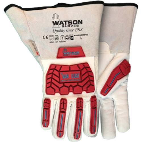 9549TPR Van Goat Gloves, Large, Goatskin Palm, Gauntlet Cuff Kelford