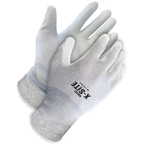 X-Site Anti-Static Coated Gloves, 8, Polyurethane Coating, 15 Gauge, Nylon/Copper Shell Kelford