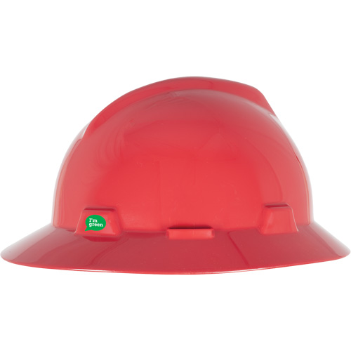 Casque de s&eacute;curit&eacute; &agrave; bord complet V-Gard GREEN avec fentes, R&eacute;pond aux normes CSA type 1, Suspension Rochet Kelford