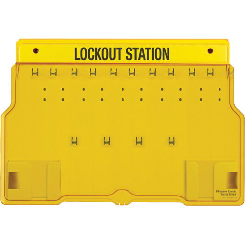 Poste de cadenassage trilingue recouvert, Cadenas Aucune, Capacit&eacute; de 10, Cadenas Non compris Kelford