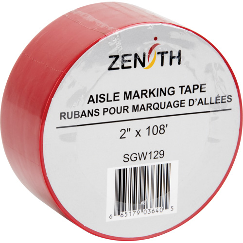 Aisle Marking Tape, 2" x 108', PVC, Red Kelford