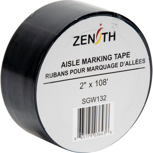 Aisle Marking Tape, 2" x 108', PVC, Black Kelford