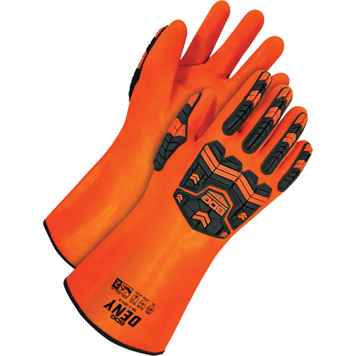 Gants r&eacute;sistants aux produits chimiques Deny, Taille 9, 14" lo, PVC, Doublure en Tissu &eacute;ponge Kelford
