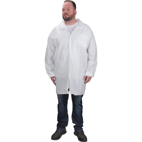 Protective Lab Coat, Microporous, White, Small Kelford