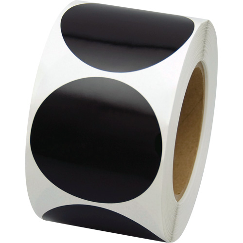 Pastilles de marquage color&eacute;es, Cercle, 3" lo x 3" la, Noir, Vinyle Kelford