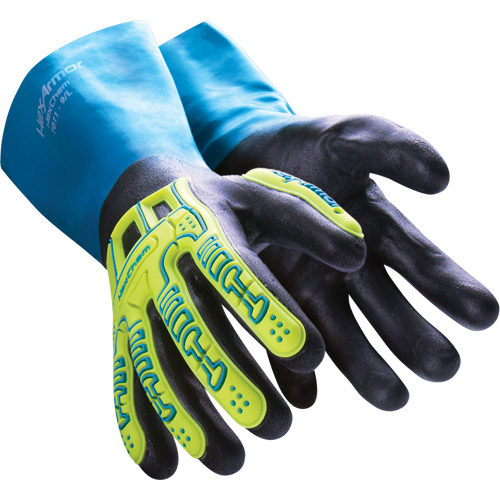 HexChem&reg; Chemical Resistant Gloves, Size 6/X-Small, Nitrile Kelford