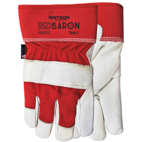Gants d'ajusteur Red Baron, Grand, Paume en Cuir fleur de vache, Doublure en Tissu-laine Kelford