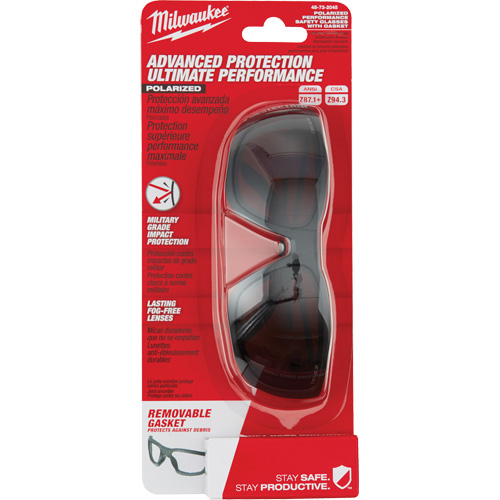 Lunettes de s&eacute;curit&eacute; performantes avec joint, Lentille Noir, Polaris&eacute;, R&eacute;pond ou surpasse la norme CSA Z94.3 Kelford