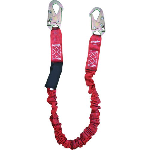 ShockSorb Internal Shock Lanyard, 6', Snap Hook Center, Snap Hook Leg Ends, Polyester Kelford