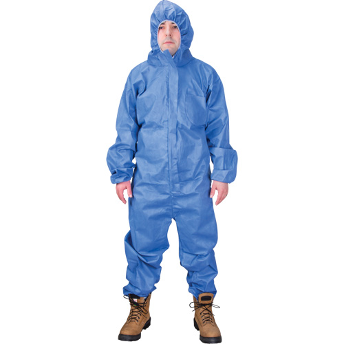 Hooded Coveralls, 3X-Large, Blue, SMS Kelford
